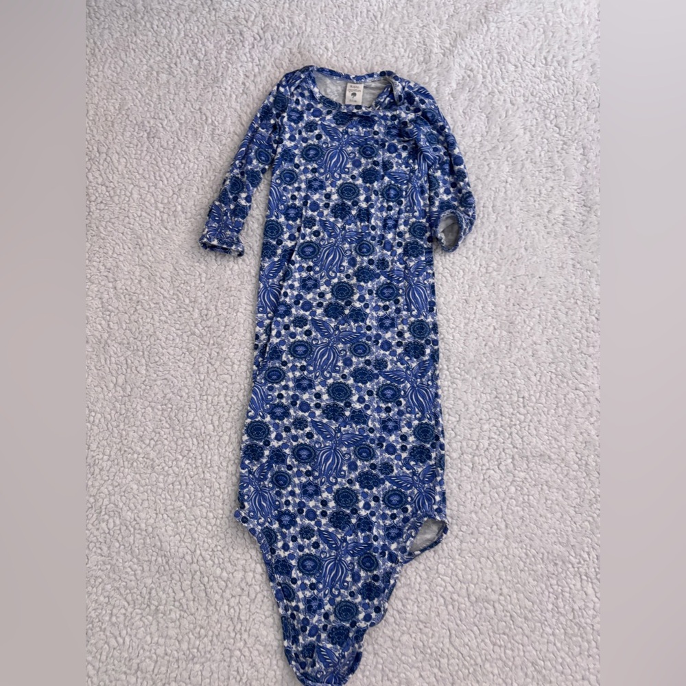 Kate Quinn Navy Floral Knotted Gown